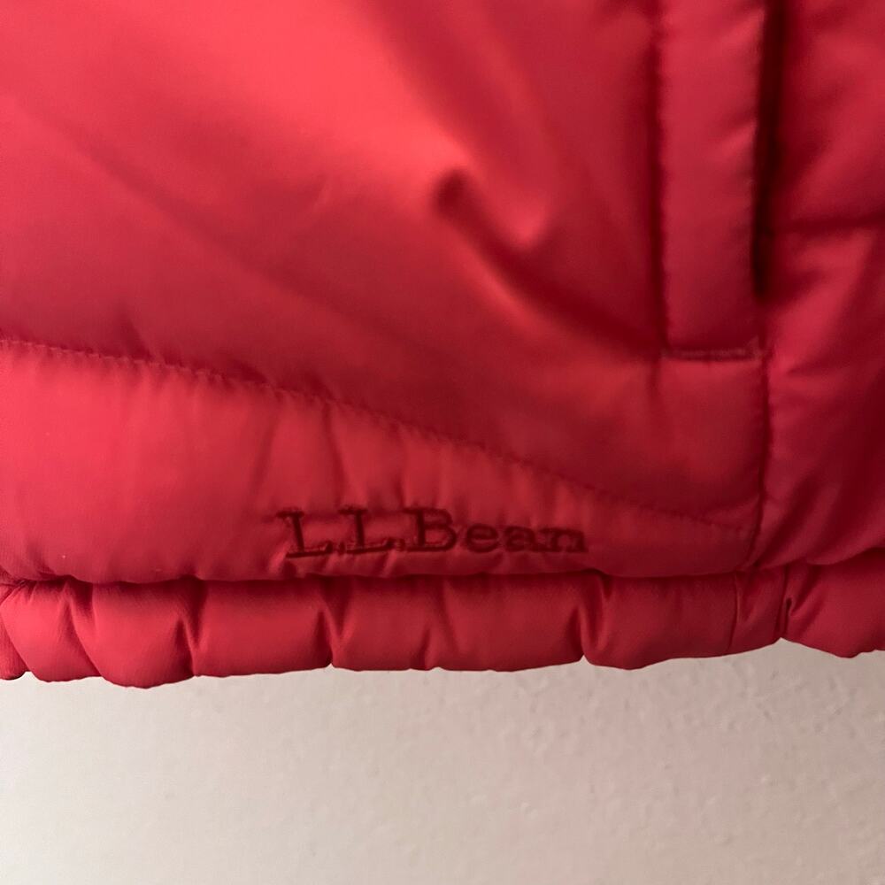 L.L.Bean Womens Reversible Down Puffer Jacket Pink/Red Goose Down M Gorpcore - Picture 8 of 10